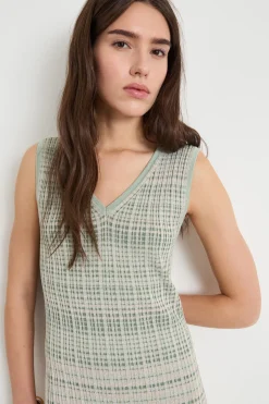 Abito lungo in maglia - Verde