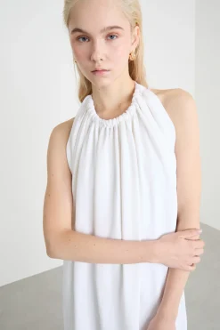 Abito maxi con schiena scoperta - Bianco