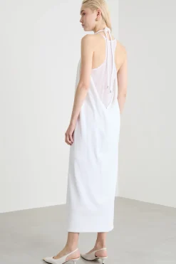 Abito maxi con schiena scoperta - Bianco