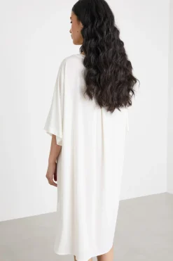 Abito maxi T-shirt in jersey - Bianco