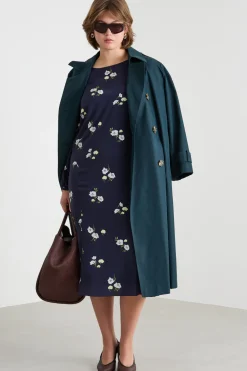 Abito midi con scollo a V sul retro - Blu