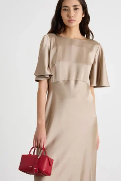 Abito midi fluido - Beige