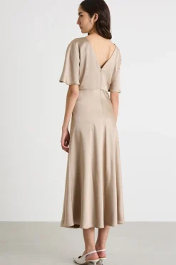 Abito midi fluido - Beige