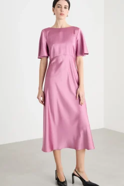 Abito midi fluido - Rosa