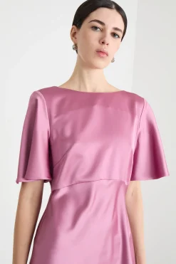 Abito midi fluido - Rosa