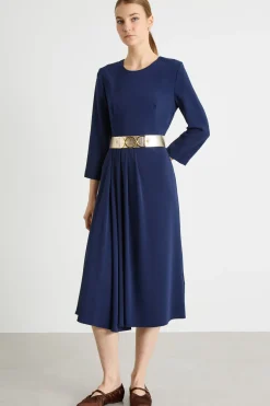 Abito midi in cady - Blu