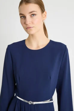 Abito midi in cady - Blu