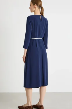 Abito midi in cady - Blu