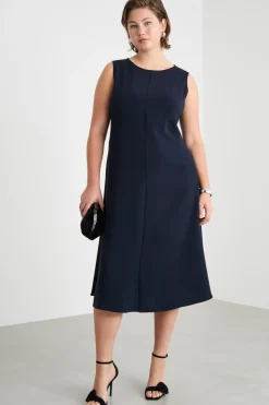 Abito midi in cady - Blu