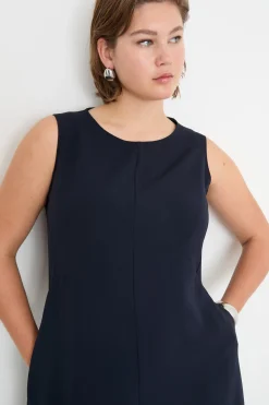 Abito midi in cady - Blu