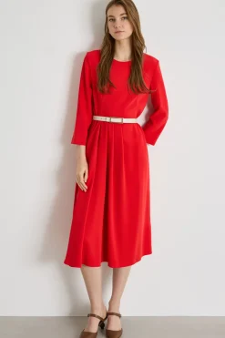 Abito midi in cady - Rosso