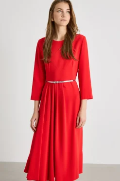 Abito midi in cady - Rosso