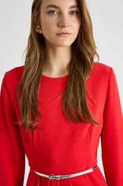 Abito midi in cady - Rosso