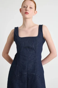 Abito midi in jeans - Blu