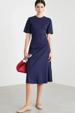 Abito midi in jersey - Blu