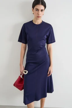 Abito midi in jersey - Blu