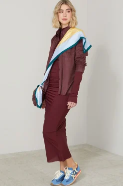 Abito midi in jersey calza - Bordeaux