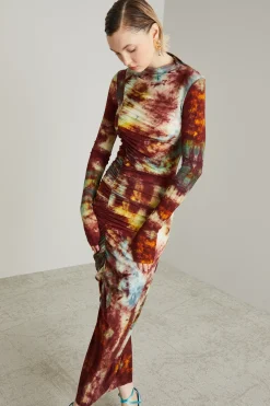 Abito midi in jersey calza - Bordeaux Celeste