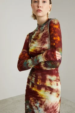 Abito midi in jersey calza - Bordeaux Celeste