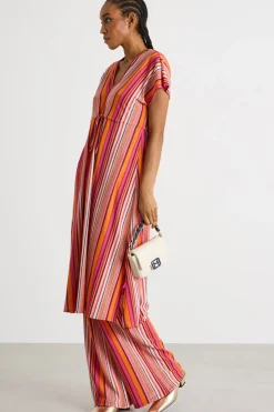 Abito midi in jersey - Rosa Arancione