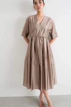 Abito midi in organza - Rosa