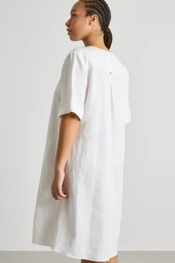 Abito midi in twill - Bianco