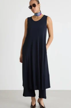 Abito midi senza maniche - Blu