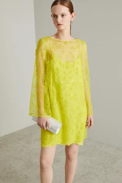 Abito mini in organza - Limone