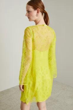 Abito mini in organza - Limone