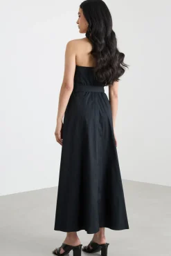 Abito princesse in popeline - Nero