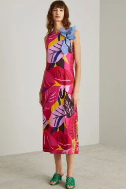 Abito scivolato in jersey - Fuxia
