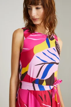 Abito scivolato in jersey - Fuxia