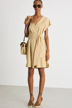 Abito smanicato corto - Beige