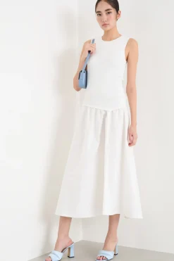 Abito smanicato in maglia - Bianco