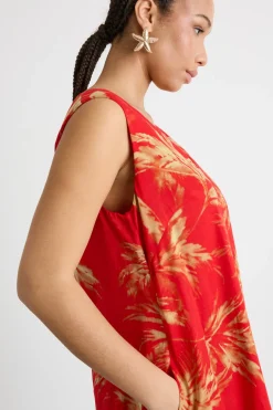 Abito svasato in voile - Rosso