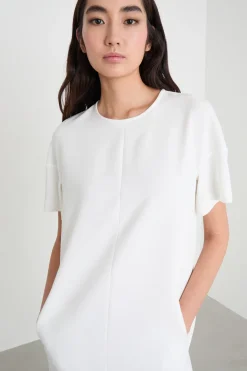 Abito T-shirt in cady - Bianco