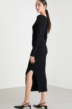 Abito tubino in maglia - Nero