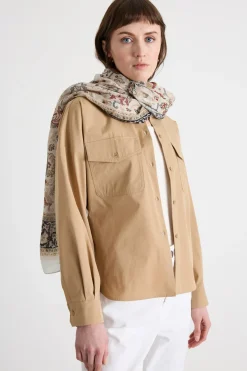 Ampia stola stampata - Beige