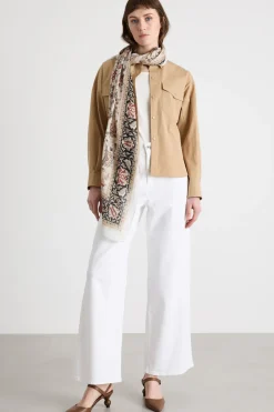 Ampia stola stampata - Beige