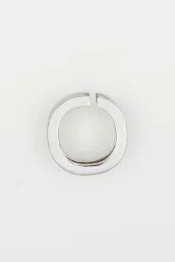 Anello alto a fascia in metallo - Argento