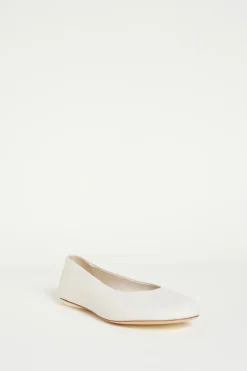 Ballerina flat in pelle - Bianco