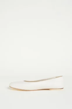 Ballerina flat in pelle - Bianco