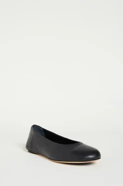 Ballerina flat in pelle - Nero
