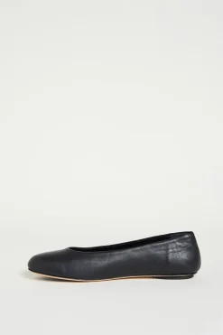 Ballerina flat in pelle - Nero