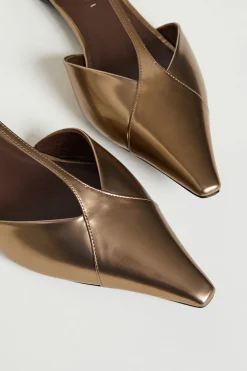 Ballerina in pelle laminata - Bronzo