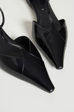 Ballerina in pelle laminata - Nero