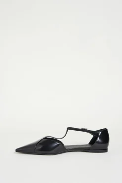 Ballerina in pelle spazzolata - Nero