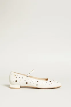 Ballerine con borchie - Crema