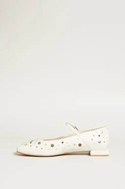 Ballerine con borchie - Crema