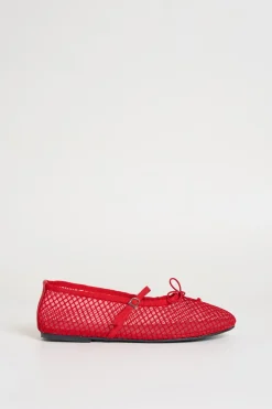 Ballerine in rete - Rosso